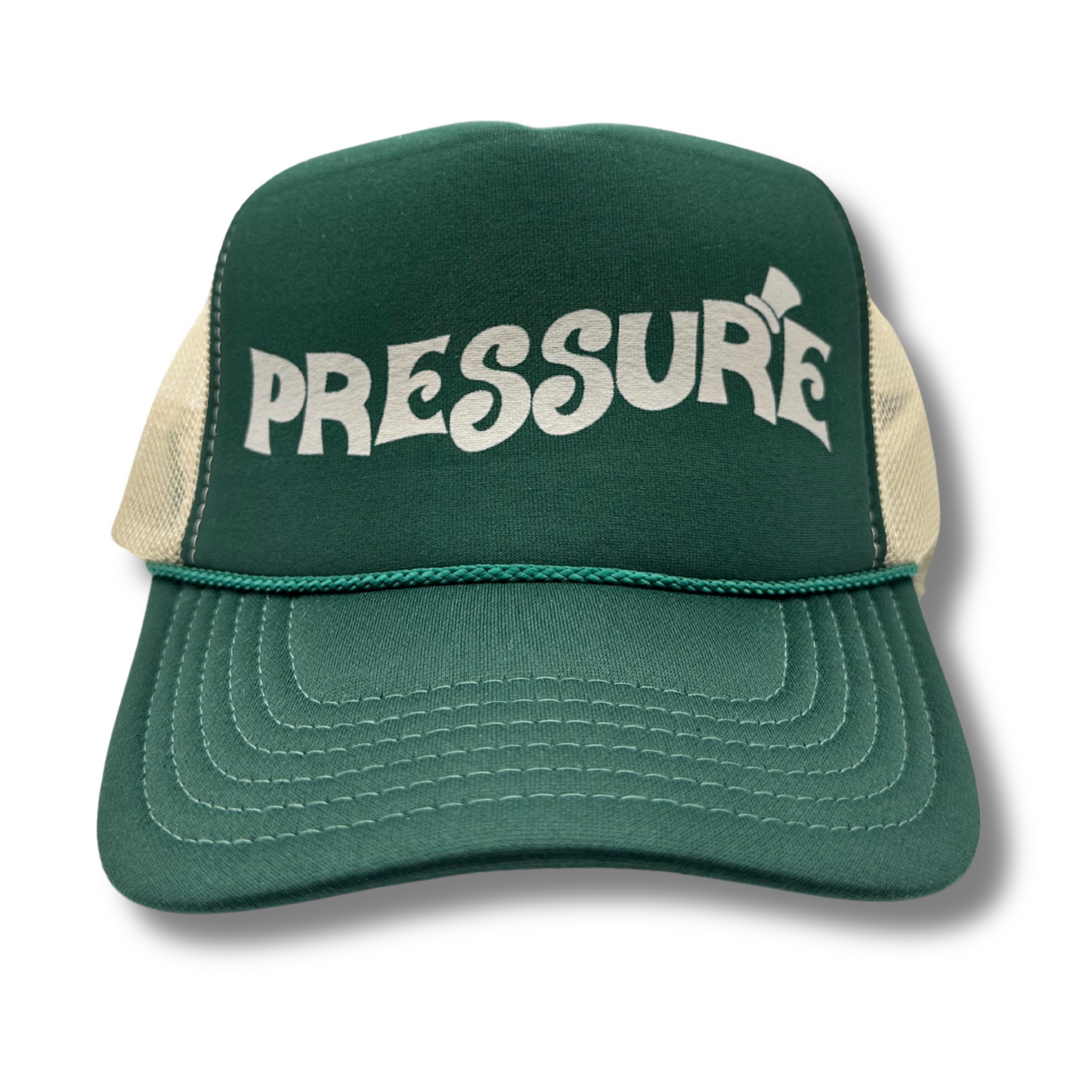 Pressure Trucker Hat-Forest Green/Cream