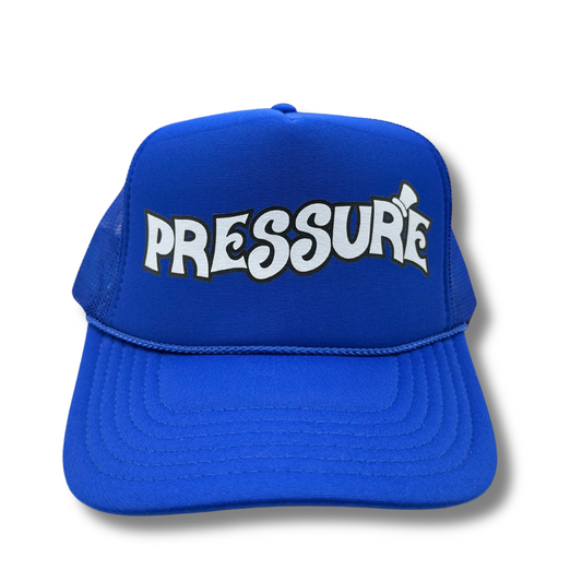 Pressure Trucker Hat-Blue/White