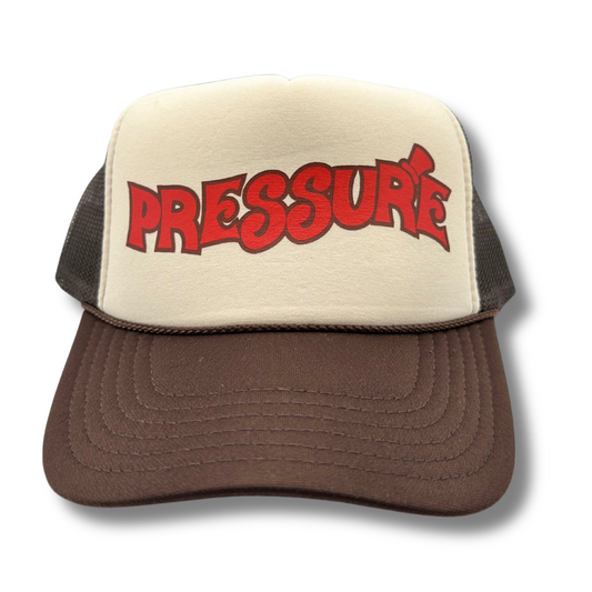 Pressure Trucker Hat-Brown/Cream/Orange