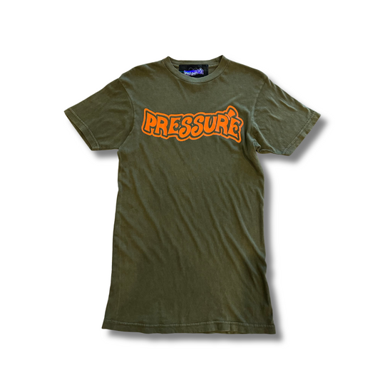 Pressure Classic Logo Tee-Green/Orange